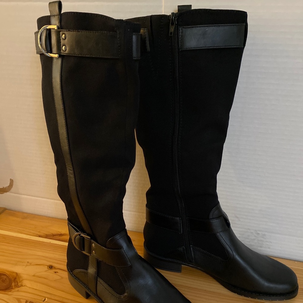 Black knee high boots